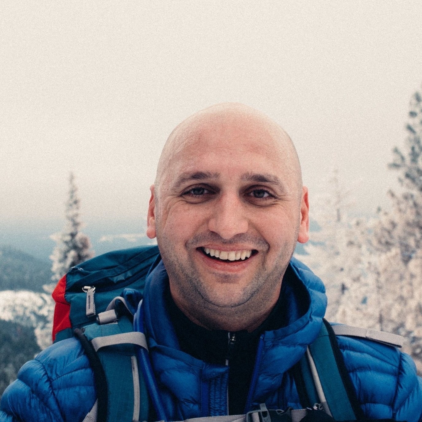Black Coral Aquatics owner outdoors in the snow