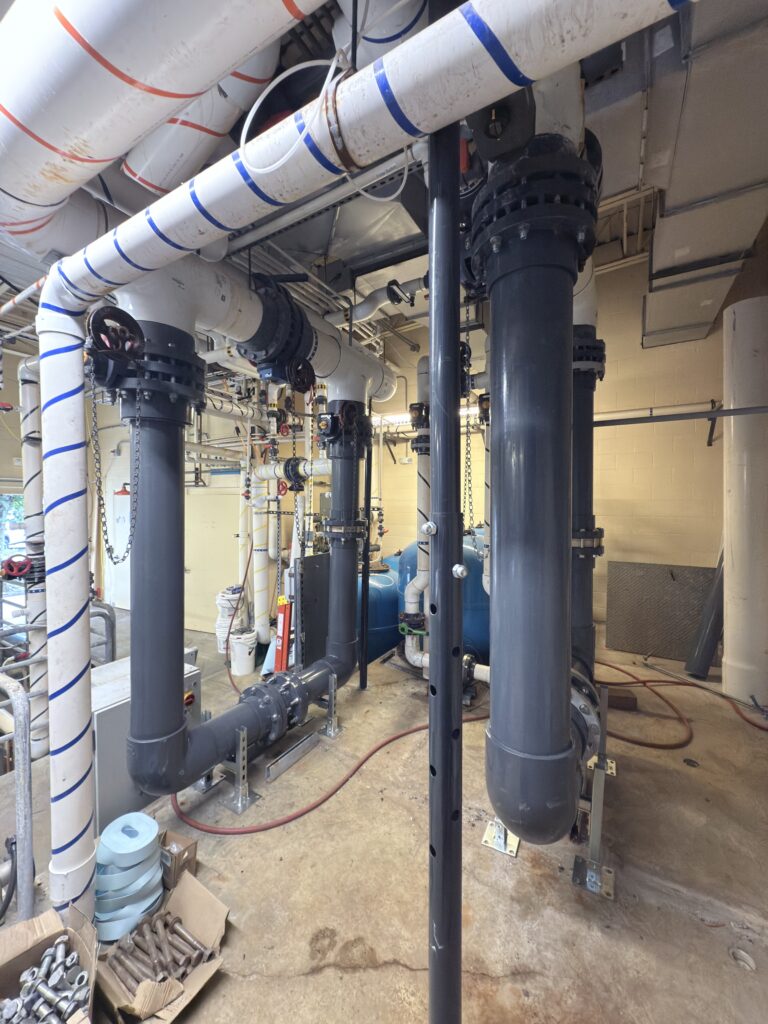 Aquatic piping installation