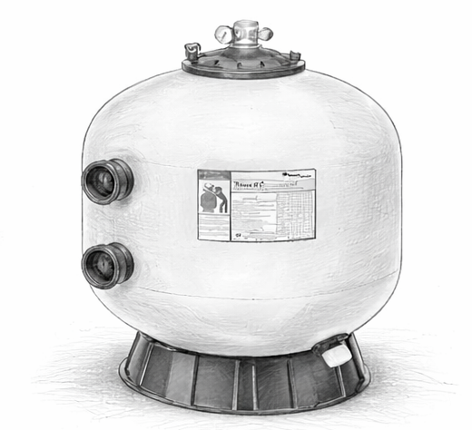 Pool filter tank used for removing debris and maintaining water clarity